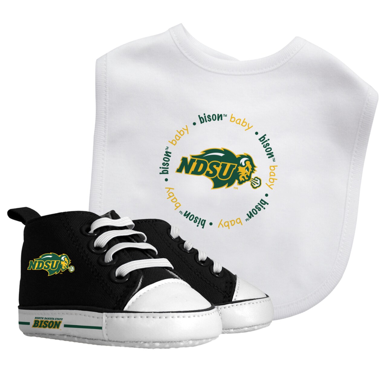 Baby Fanatic   2 Piece Bid and Shoes - NCAA North Dakota State Bison - White Unisex Infant Apparel